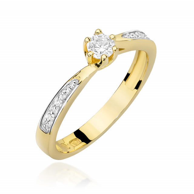 Inel Aur 14K cu Diamante Naturale 0.20 ct — Aur galben