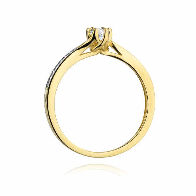 Inel Aur 14K cu Diamante Naturale 0.20 ct, imaginea 3 din 11