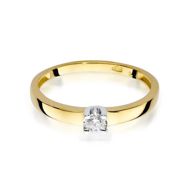 Inel Aur 14K cu Diamant Natural 0.08 ct, imaginea 2 din 10