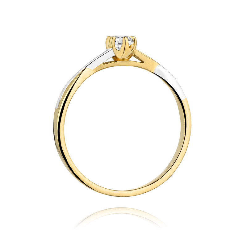 Inel Aur 14K cu Diamant Natural 0.12 ct, imaginea 3 din 11