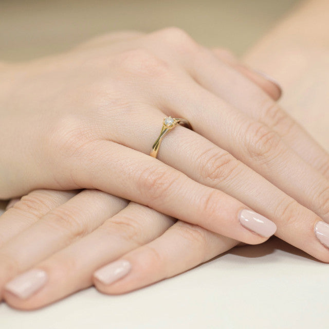Inel Aur 14K cu Diamant Natural 0.12 ct, imaginea 7 din 11
