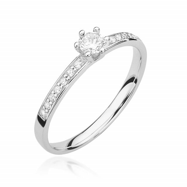 Inel Aur 14K cu Diamante Naturale 0.17 ct, imaginea 4 din 11