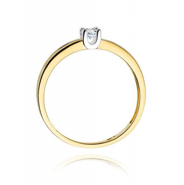 Inel Aur 14K cu Diamant Natural 0.10 ct, imaginea 3 din 11