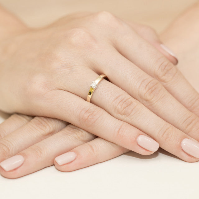 Inel Aur 14K cu Diamant Natural 0.10 ct, imaginea 7 din 11