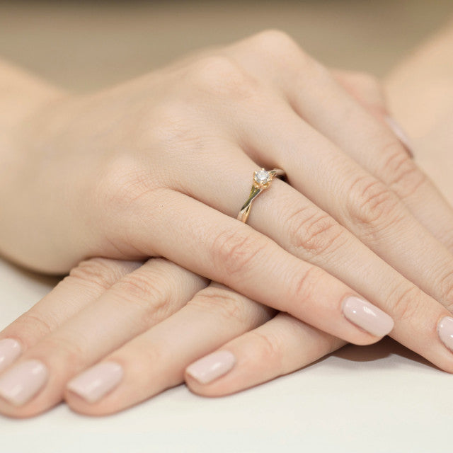 Inel Aur 14K cu Diamant Natural 0.23 ct, imaginea 7 din 11