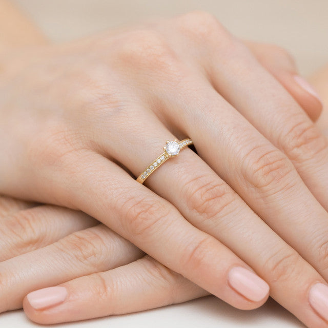 Inel Aur 14K cu Diamante Naturale 0.37 ct, imaginea 4 din 11