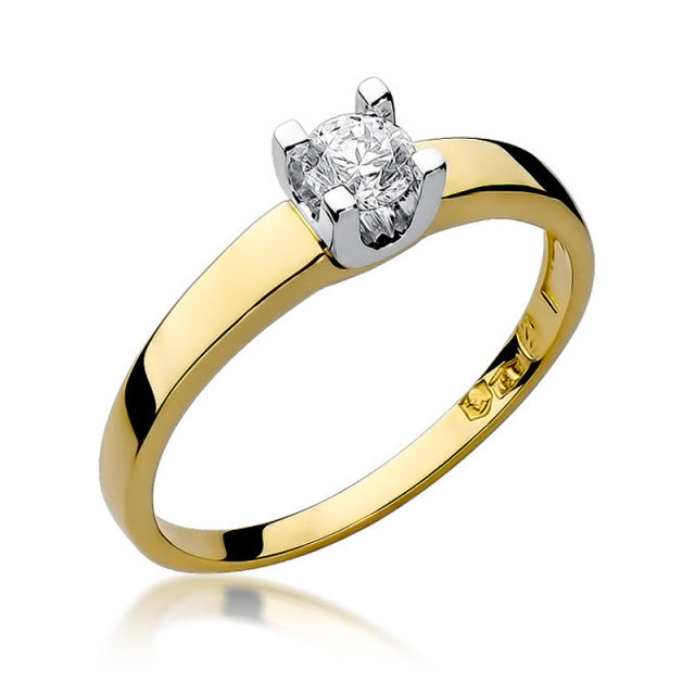 Inel Aur 14K cu Diamant Natural 0.30 ct — Aur galben