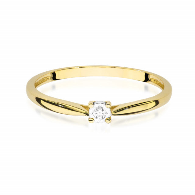 Inel Aur 14K cu Diamant Natural 0.01 ct, imaginea 2 din 11