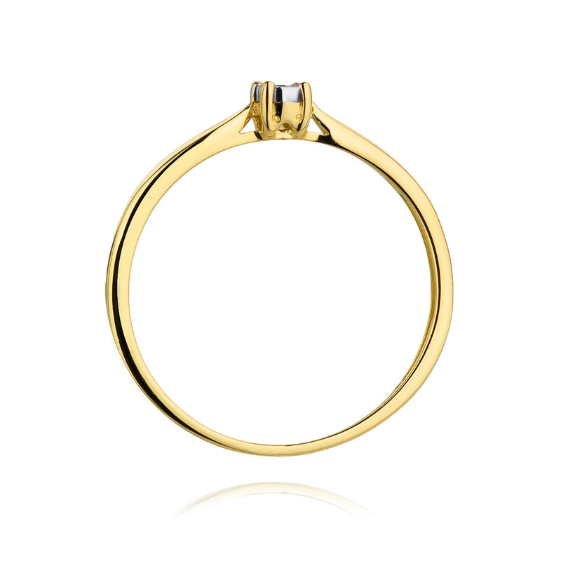 Inel Aur 14K cu Diamant Natural 0.01 ct, imaginea 3 din 11
