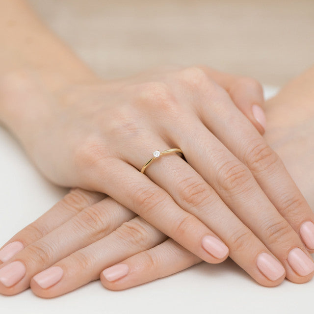 Inel Aur 14K cu Diamant Natural 0.01 ct, imaginea 7 din 11