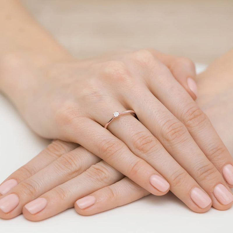 Inel Aur 14K cu Diamant Natural 0.03 ct, imaginea 11 din 11