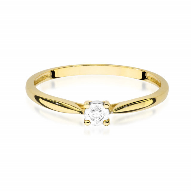 Inel Aur 14K cu Diamant Natural 0.03 ct, imaginea 2 din 11