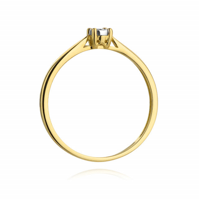 Inel Aur 14K cu Diamant Natural 0.03 ct, imaginea 3 din 11