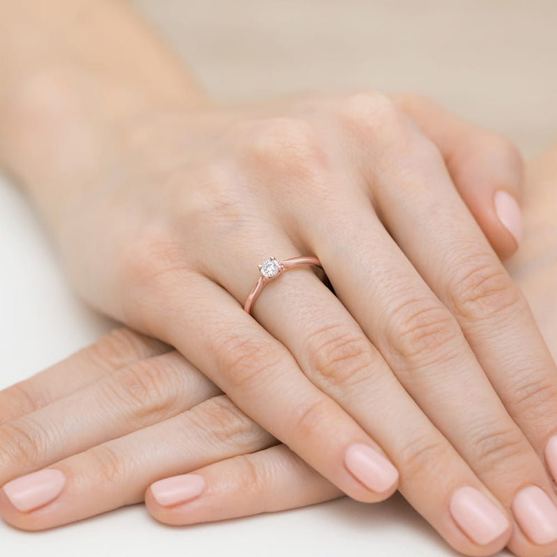 Inel Aur 14K cu Diamant Natural 0.08 ct, imaginea 11 din 11