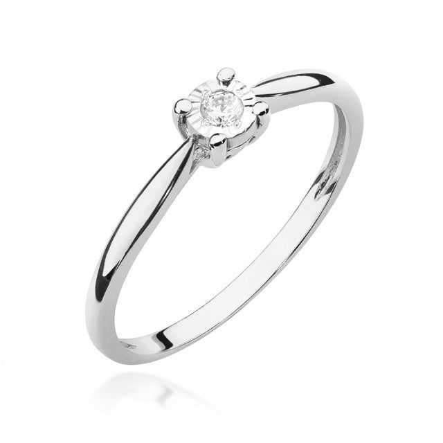 Inel Aur 14K cu Diamant Natural 0.08 ct, imaginea 4 din 11