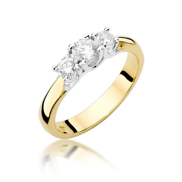Inel Aur 14K cu Diamante Naturale 0.49 ct — Aur galben