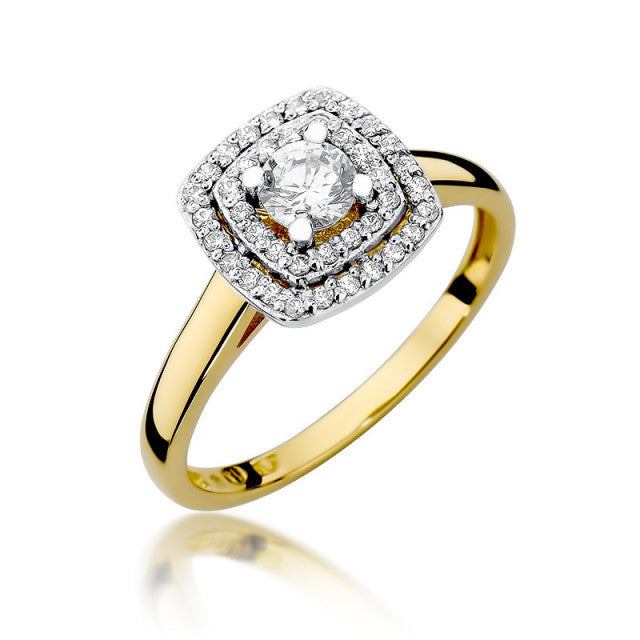 Inel Aur 14K cu Diamante Naturale 0.50 ct — Aur galben