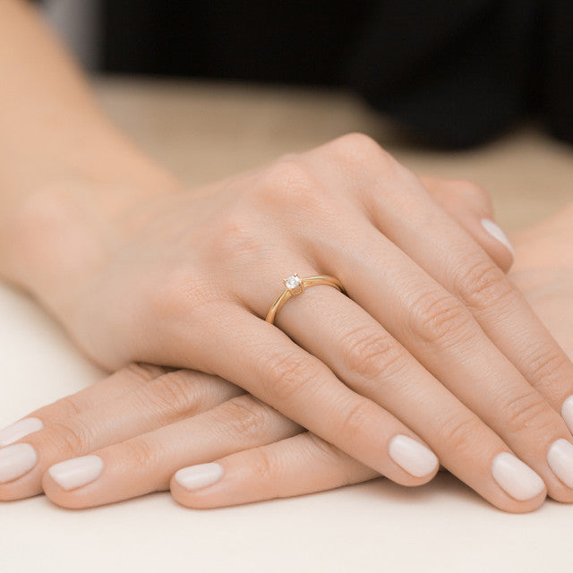 Inel Aur 14K cu Diamant Natural 0.02 ct, imaginea 7 din 10