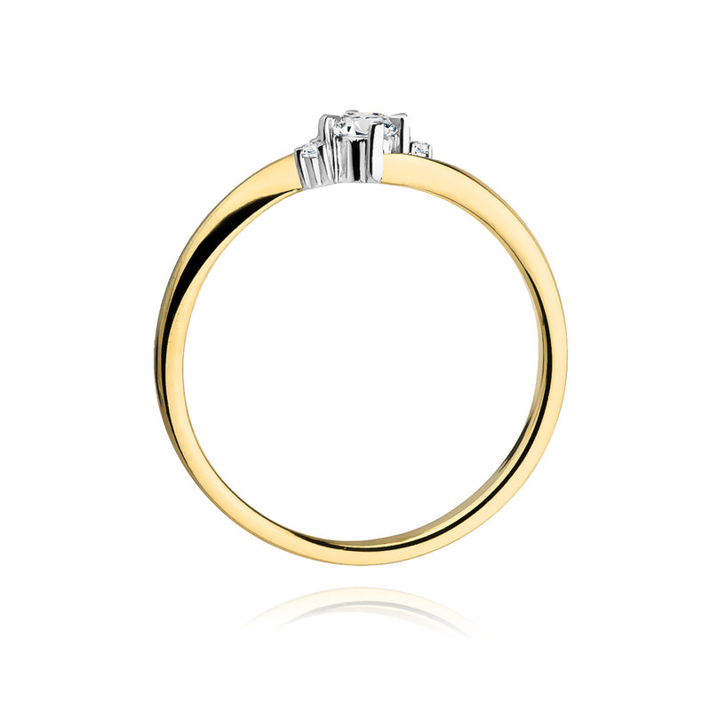 Inel Aur 14K cu Diamante Naturale 0.12 ct, imaginea 3 din 11