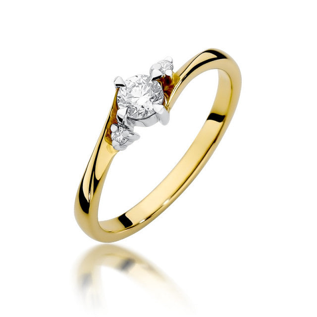 Inel Aur 14K cu Diamante Naturale 0.27 ct — Aur galben