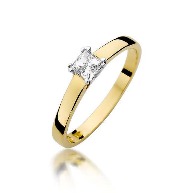 Inel Aur 14K cu Diamant Natural 0.30 ct — Aur galben