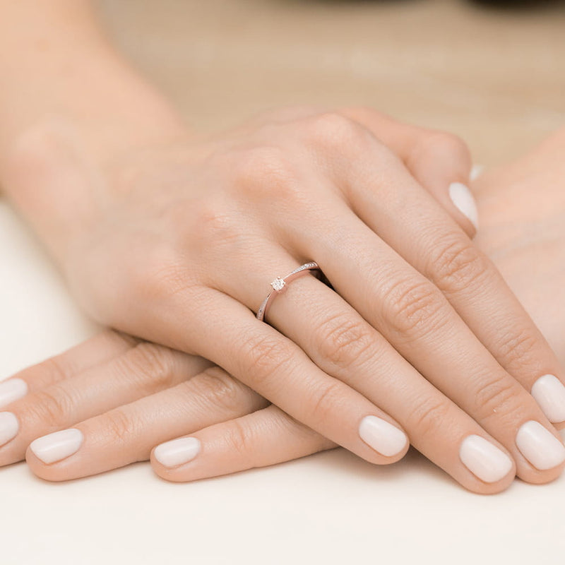 Inel Aur 14K cu Diamante Naturale 0.02 ct, imaginea 11 din 11