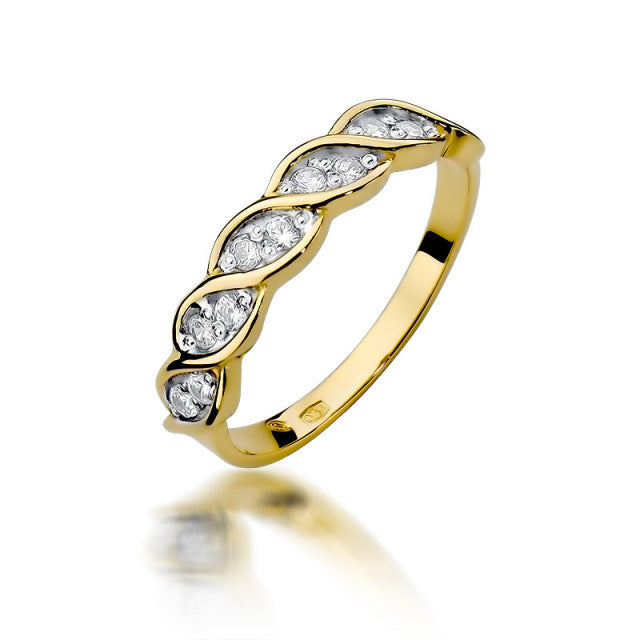 Inel Aur 14K cu Diamante Naturale 0.20 ct — Aur galben
