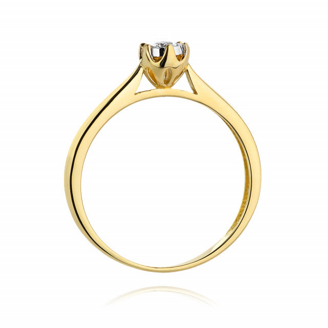 Inel Aur 14K cu Diamant Natural 0.08 ct, imaginea 3 din 11
