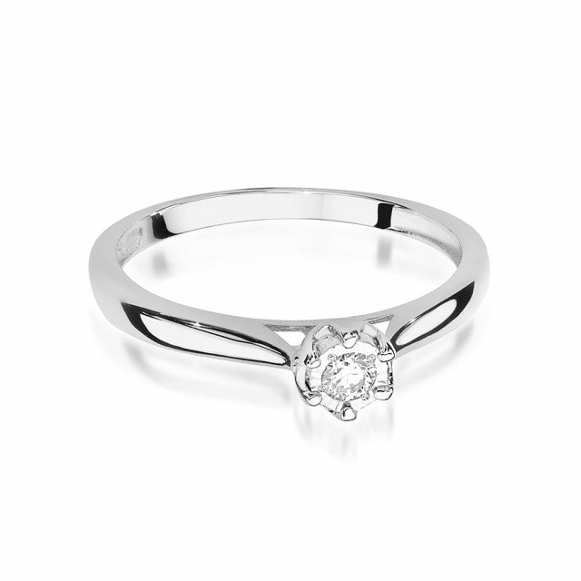 Inel Aur 14K cu Diamant Natural 0.08 ct, imaginea 5 din 11