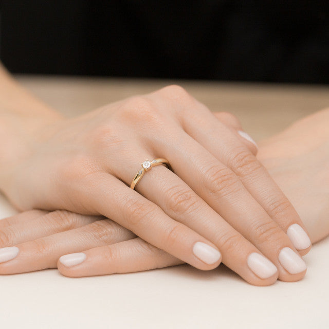 Inel Aur 14K cu Diamante Naturale 0.03 ct, imaginea 7 din 11
