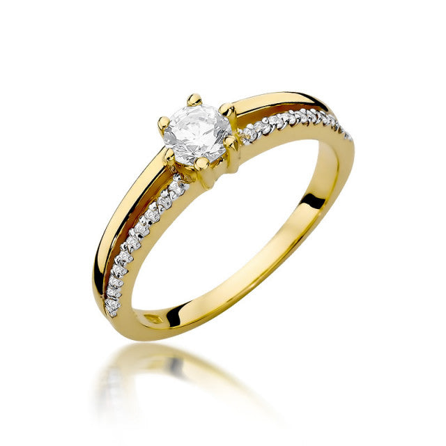 Inel Aur 14K cu Diamante Naturale 0.40 ct — Aur galben
