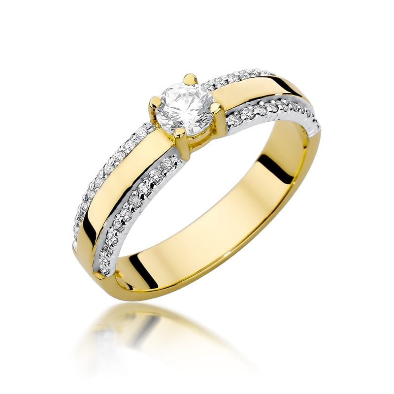 Inel Aur 14K cu Diamante Naturale 0.45 ct — Aur galben
