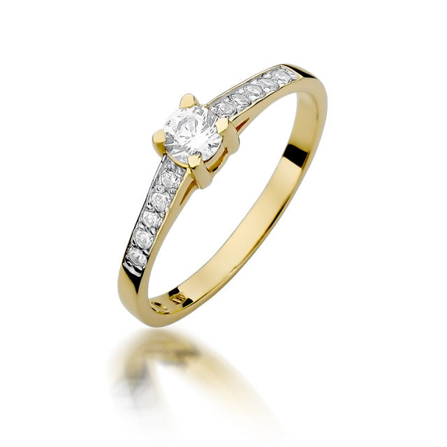 Inel Aur 14K cu Diamante Naturale 0.45 ct — Aur galben