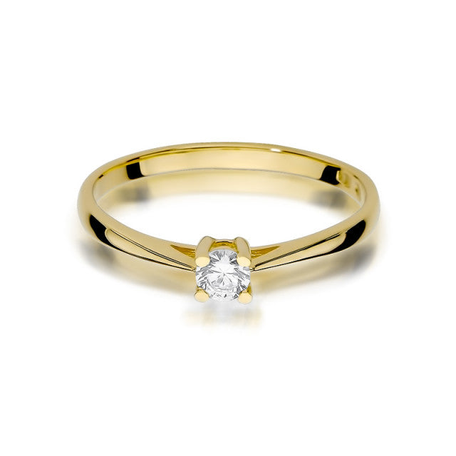 Inel Aur 14K cu Diamant Natural 0.15 ct, imaginea 2 din 11