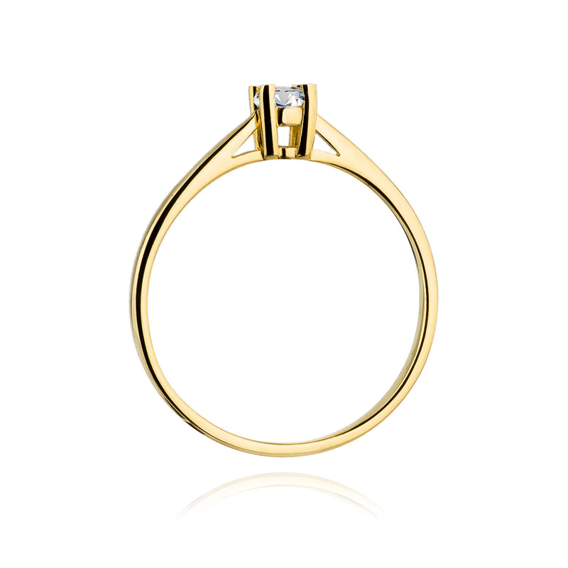Inel Aur 14K cu Diamant Natural 0.15 ct, imaginea 3 din 11