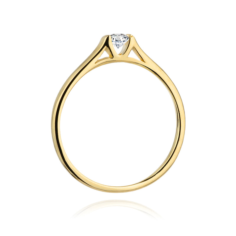 Inel Aur 14K cu Diamant Natural 0.15 ct, imaginea 3 din 11
