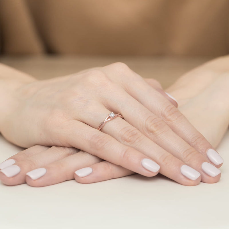 Inel Aur 14K cu Diamant Natural 0.03 ct, imaginea 11 din 11