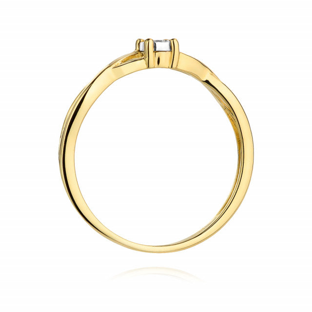 Inel Aur 14K cu Diamant Natural 0.03 ct, imaginea 3 din 11
