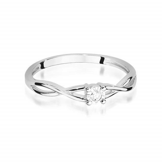 Inel Aur 14K cu Diamant Natural 0.03 ct, imaginea 5 din 11
