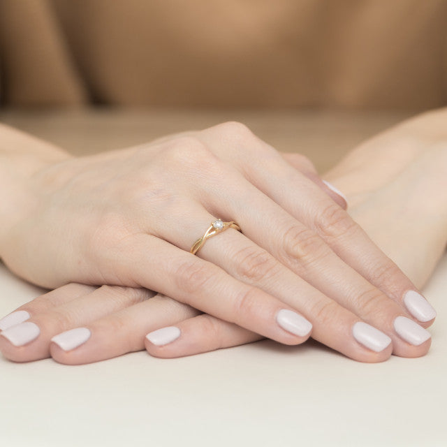 Inel Aur 14K cu Diamant Natural 0.03 ct, imaginea 7 din 11