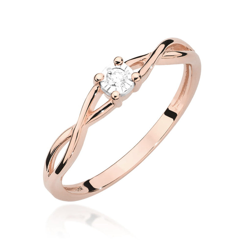 Inel Aur 14K cu Diamant Natural 0.03 ct, imaginea 8 din 11