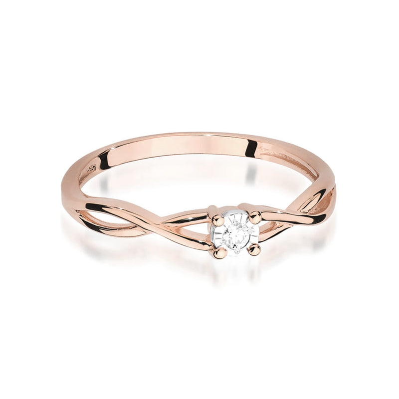 Inel Aur 14K cu Diamant Natural 0.03 ct, imaginea 9 din 11