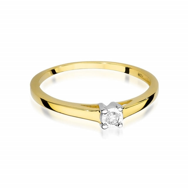Inel Aur 14K cu Diamant Natural 0.03 ct, imaginea 2 din 10