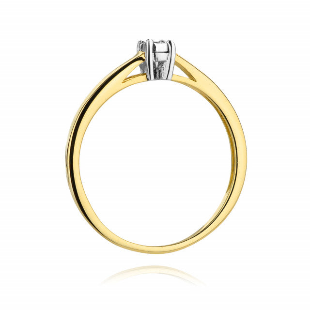Inel Aur 14K cu Diamant Natural 0.03 ct, imaginea 3 din 10