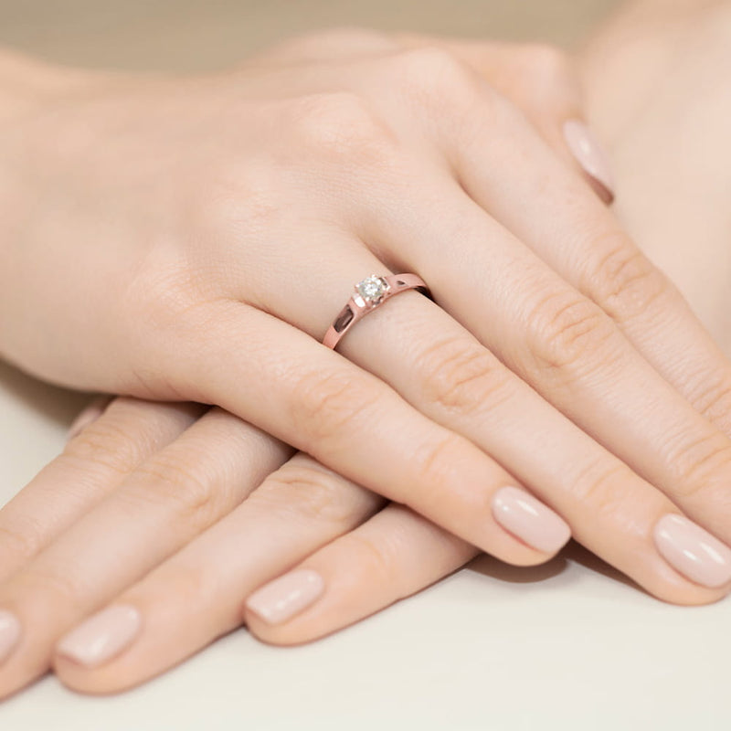Inel Aur 14K cu Diamant Natural 0.18 ct, imaginea 11 din 11