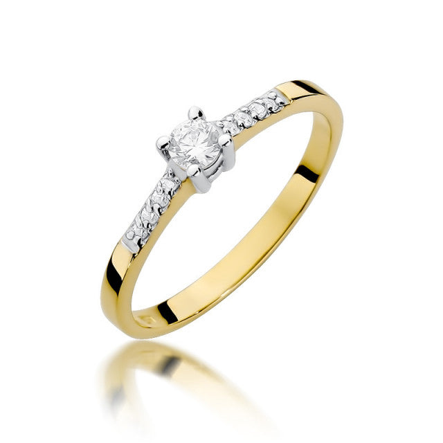 Inel Aur 14K cu Diamante Naturale 0.22 ct — Aur galben