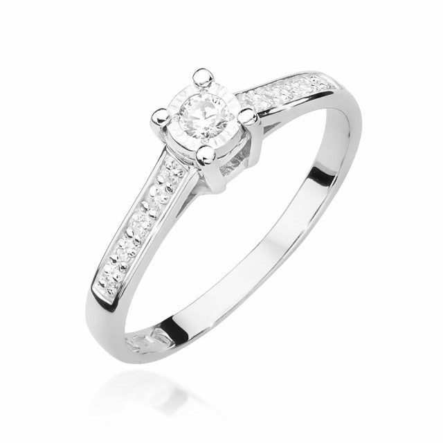 Inel Aur 14K cu Diamante Naturale 0.13 ct, imaginea 4 din 11