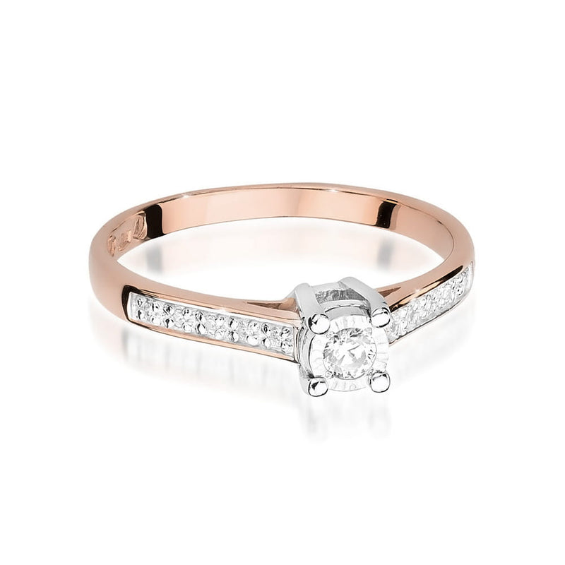 Inel Aur 14K cu Diamante Naturale 0.13 ct, imaginea 9 din 11