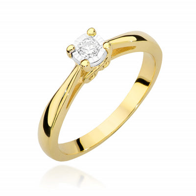 Inel Aur 14K cu Diamant Natural 0.08 ct