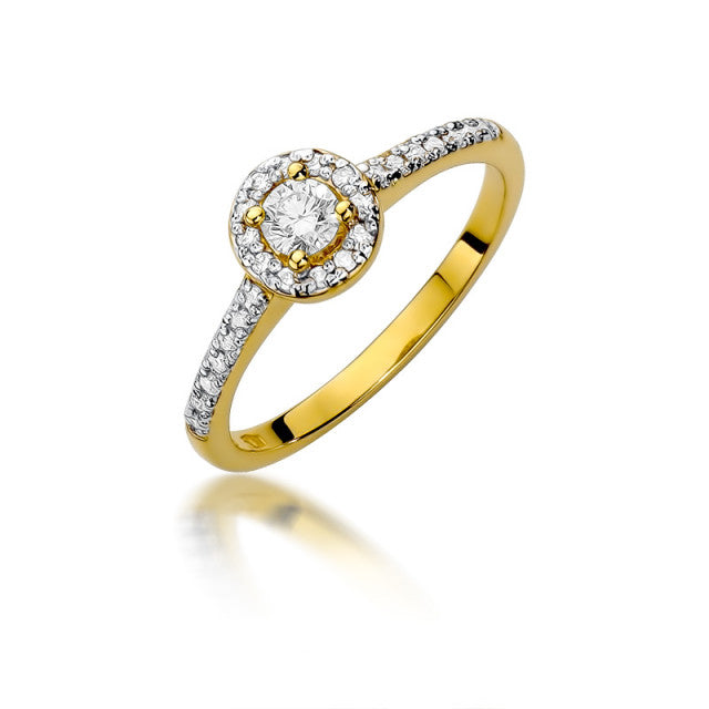 Inel Aur 14K cu Diamante Naturale 0.52 ct — Aur galben